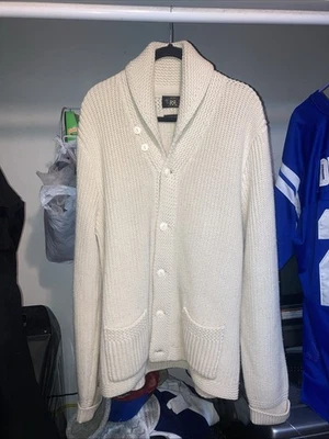 RRL Ralph Lauren Cardigan Knit Wool Sweater Extra Fine Merino Wool Shawl Collar - Image 1 of 4