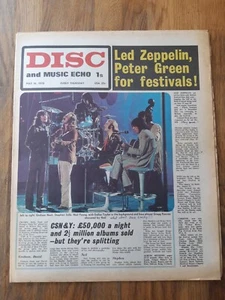 Disc and Music Echo May 16th 1970 Crosby Stills and Nash Cover - Imagen 1 de 2