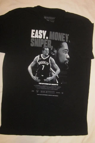 Men's Bleacher Report Brooklyn Nets Kevin Durant Easy Money Sniper T-Shirt  Sz L Cover