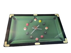 Pool Table Billiards Wall Clock, 3-dimensional, Works great! 12in x 7.5in