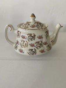 Tetera decorativa vintage Price Kensington, con flores y adorno dorado - Imagen 1 de 11