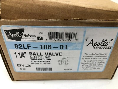 Apollo 82LF-106-01 1-1/4" Bronze Threaded Ball Valve 600PSI CWP 150PSI Qty. 1 - Image 1 of 4