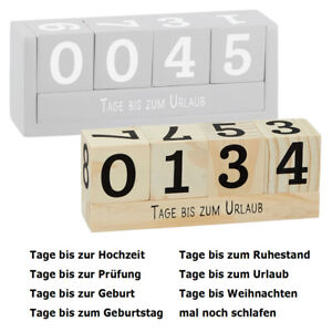 Holz Countdown Würfel Grau Natur 8 Texte Holzwürfel Würfelkalender Dauerkalender