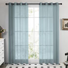 Pair (x2) Voile Eyelet Ring Top Curtains - Net Voile Sheer Curtain - Lucy Panel