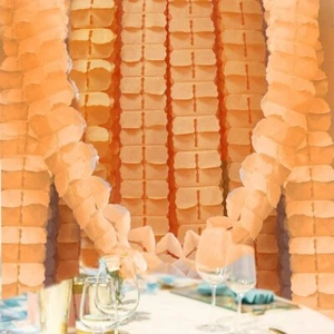 Hanging Garlands Four Leaf Tissue Paper Flowers Party Streamers12pcs,Orange - Picture 1 of 4