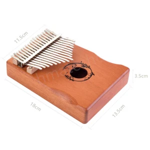 17 Key Kalimba Thumb Piano Finger Mbira Mahogany Wood Keyboard Music Instrument - Picture 1 of 12