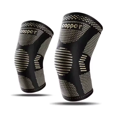 Knee Sleeves Copper Black Compression Brace Support Sport Joint Injury Pain - Image 1 of 4