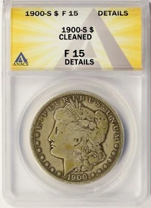 1900-S $1 Morgan Dollar ANACS F15 Details - Cleaned - Picture 1 of 4