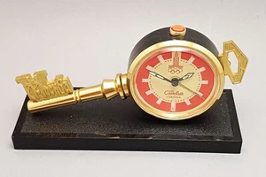 Sveglia Slava Key Olimpiadi 1980 Vintage Meccanica URSS Sovietica Tavolo Scrivania - Foto 1 di 7