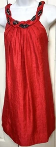 ALEXIA ADMORE Dress Red Rhinestone Metallic Cocktail Party Mini Sz Medium - Picture 1 of 8