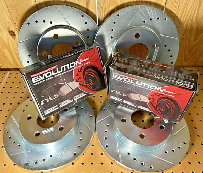 Kit de rotores y pastillas de freno delanteros + traseros PowerStop K1618 Z23 perforados y ranurados Foto 1 de 4