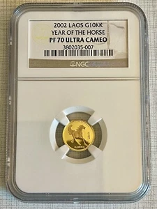 Laos 2002 Year of Horse 10KK Gold NGC PF70 ULTRA CAMEO SKU# 2404 - Picture 1 of 4