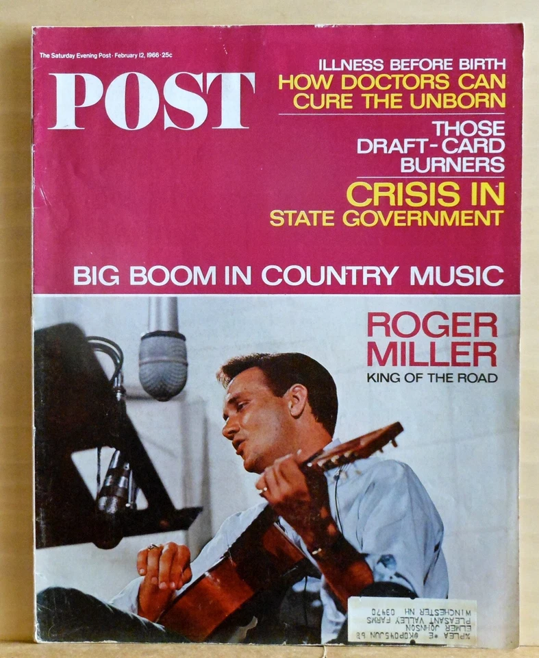 Saturday Evening Post - Feb. 12, 1966 - Roger Miller cover - Country music boom - Image 1 of 1