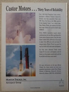 5/1988 PUB MORTON THIOKOL SOLID PROPELLANT CASTOR MOTORS NASA DELTA SCOUT AD - Picture 1 of 1
