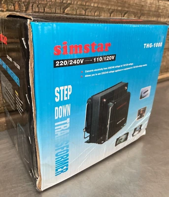 SimStar THG-1000 Watt 220V to 110V Step-Down Transformer Voltage Converter - Image 1 of 3