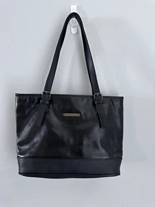 Stone Mountain Veda E/W Tote Leather Black Shoulder Bag  - Picture 1 of 11