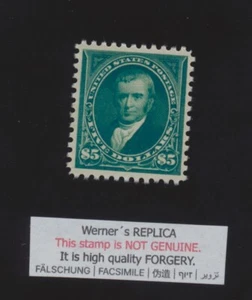 FORGERY - Werner's REPLICA - 1895 USA - $5 dark green - Sc 278 - Picture 1 of 1