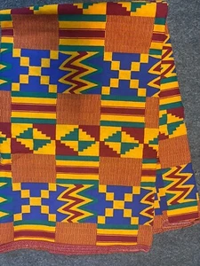 ON SALES 6 YARDS 100% Cotton African Kente Ankara Wax Print Fabric - Picture 1 of 1