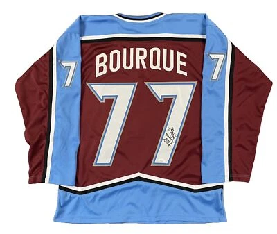 Ray Bourque Colorado Avalanche #77 Stanley Cup Champ Signed Custom XL Jersey JSA - Image 1 of 4