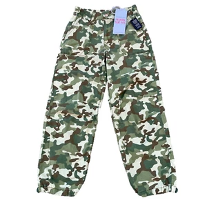 NEW! Camouflage Parachute Pants/ Junior’s (L) Green Ripstop STRETCH CAMO-NWT - Picture 1 of 6