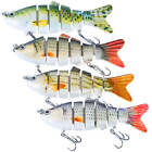 4Pcs 10cm/20g Bass Fishing Lure 6 Segment Multi Jointed Lifelike Fish Lures S...