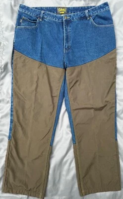 Cabela’s Roughneck Upland Double Knee Hunting Jeans Blue Denim/Brown Men’s 42/32 - Image 1 of 4