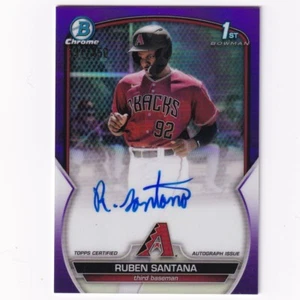 Ruben Santana 2023 Bowman Chrome Prospect Auto Purple Refractor Arizona /250 - Picture 1 of 2