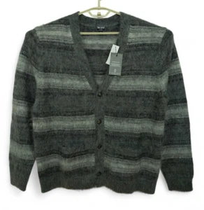 NWT $498 Todd Snyder Mohair & Wool Fuzzy Cardigan Sweater in Charcoal Gray Large - Picture 1 of 7