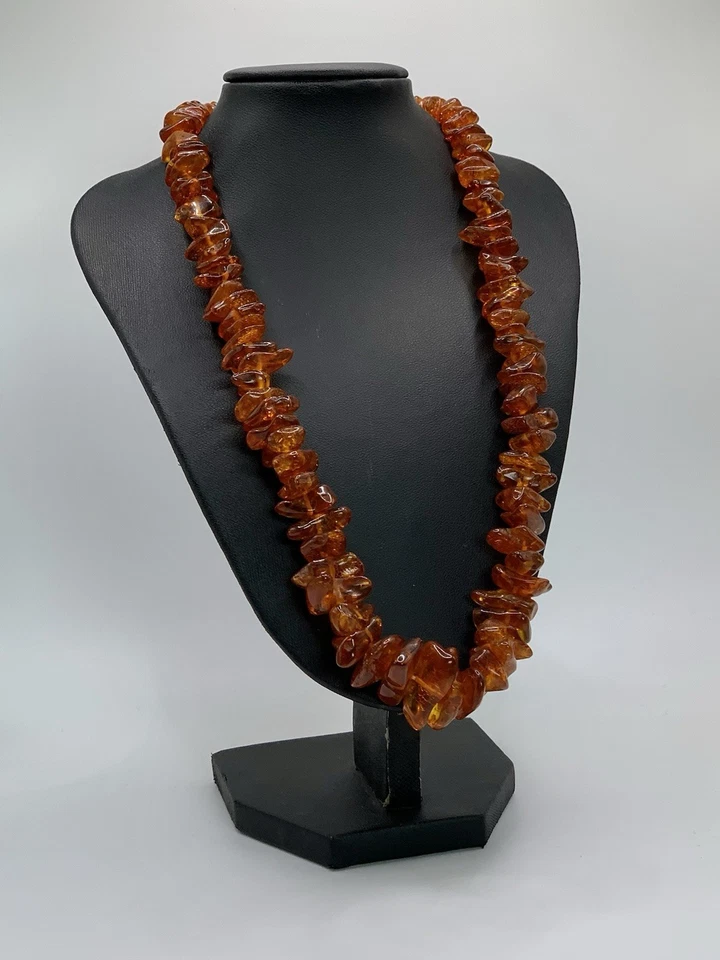 Collana Vintage Ambra Naturale Baltica Argento Oro  - Immagine 1 di 4