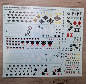 Space Wolves Army Set Transfer Sheet Warhammer 40,000 40K Decals New 2025 - Picture 1 of 1