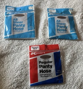 Lot Of 3 VINTAGE KMART Vintage Pantyhose Size Med/Tall Reinforced Run-resist NEW - Picture 1 of 8