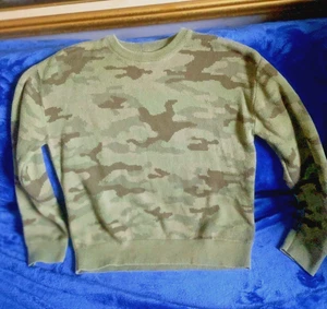 Gap Kids XL green Camo long-sleeve crewneck sweater VG Pre-owned Condition - Picture 1 of 3