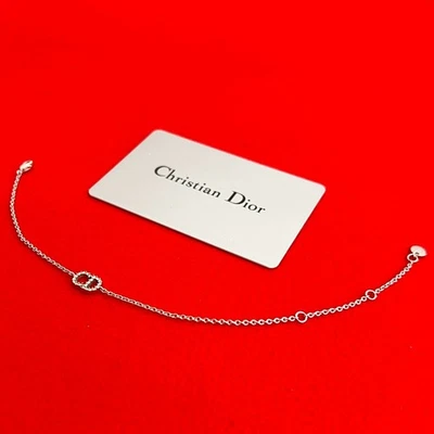 Bracciale Christian Dior CD logo strass lega argento 63558 - Immagine 1 di 4