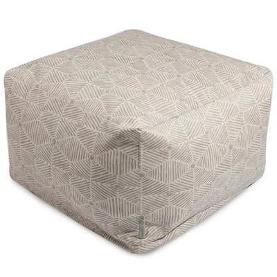 Majestic Home Goods Ottoman Pouf Charlie Beige Metallic - Image 1 of 4