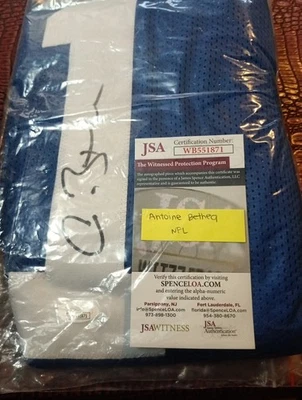 Antoine Bethea Custom Jersey Autograph JSA Certified, Sealed - Image 1 of 4