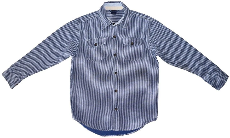 EUC Gap Kids Boys Size M Medium 8 Long Sleeve Blue Plaid Button Down Shirt - Image 1 of 1
