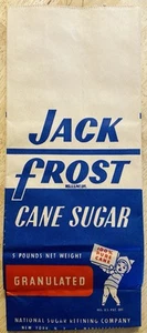 1950’S JACK FROST CANE SUGAR 5LB EMPTY PAPER BAG, NEVER USED! - Picture 1 of 5
