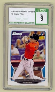 Christian Yelich 2013 Bowman Chrome RC CSG Graded Milwaukee Brewers Qty Avail - Picture 1 of 5