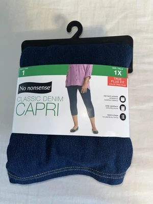 No nonsense women’s size 1X classic denim Capri leggings W/ Pockets BNWT - Image 1 of 4