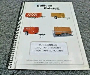 Manual de catálogo de piezas de compresor de aire Sullivan Palatek D185QH11JDB D210Q11JDB  - Imagen 1 de 1