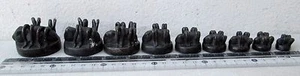 RARE! Bronze Karen Hill Tribe Opium Weight Set 9 Spiders - Picture 1 of 4