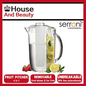 New SERRONI Fresco Iced Fruit Infusion Pitcher 4-in-1, 2.8 litre, Ice Core - Picture 1 of 3