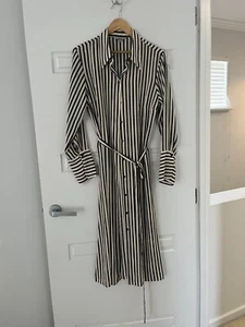 H&M Long Sleeve Striped Shirt Midi Dress - Size L - 5+ items free AU post - Picture 1 of 15