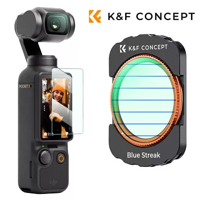 K&F Concept Magnetic Blue Streak Filter for DJI Osmo Pocket 3 Action Camera - Image 1 of 4