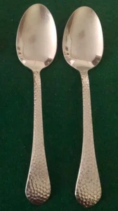 2 TOWLE American 18/10 Edelstahl gehämmert Platz/ovale Suppenlöffel 7" - Bild 1 von 3