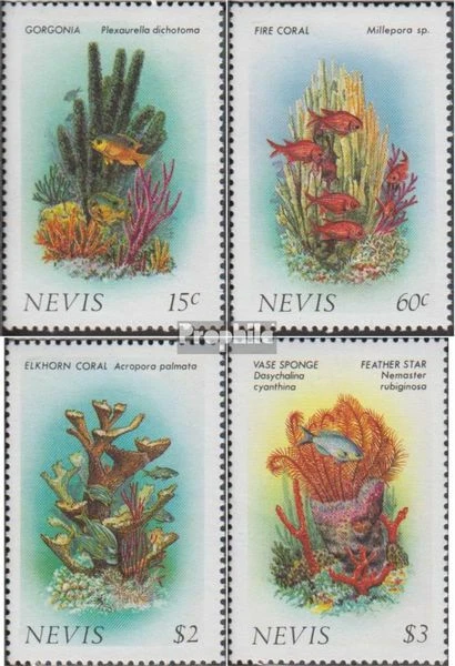 Nevis 410-413 como nuevo/MNH 1986 coral Foto 1 de 1