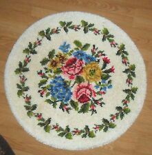 SHABBY ROSE CHIC VINTAGE COTTAGE ROUND AREA HAND MADE & CRAFTED ACCENT RUG
