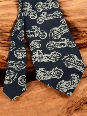 Corbata de moto vintage blanca y negra Beverly Hills Polo Club Foto 1 de 4