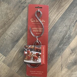 SUR LA TABLE 6 Piece Miniature Appetizer Skewers - Stainless Steel - NEW in PKG - Picture 1 of 7