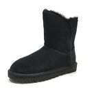 Ugg Classic Fluff High Low Black Suede Sheepskin Short Boots Size Us 6 Women